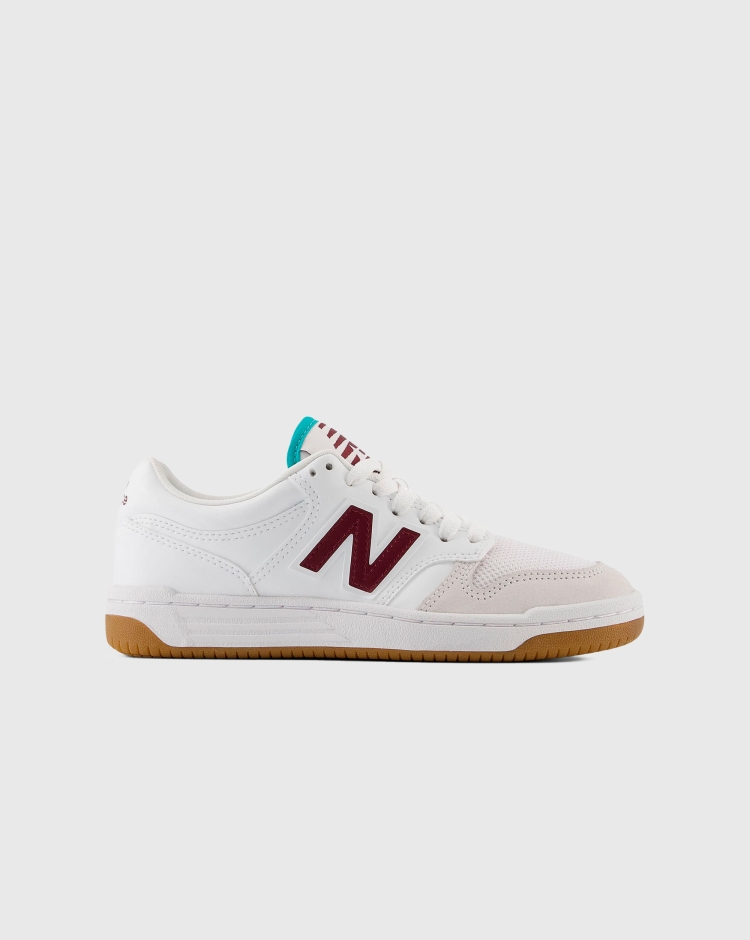 New Balance 480 Court Bianco Bordeaux Bambino