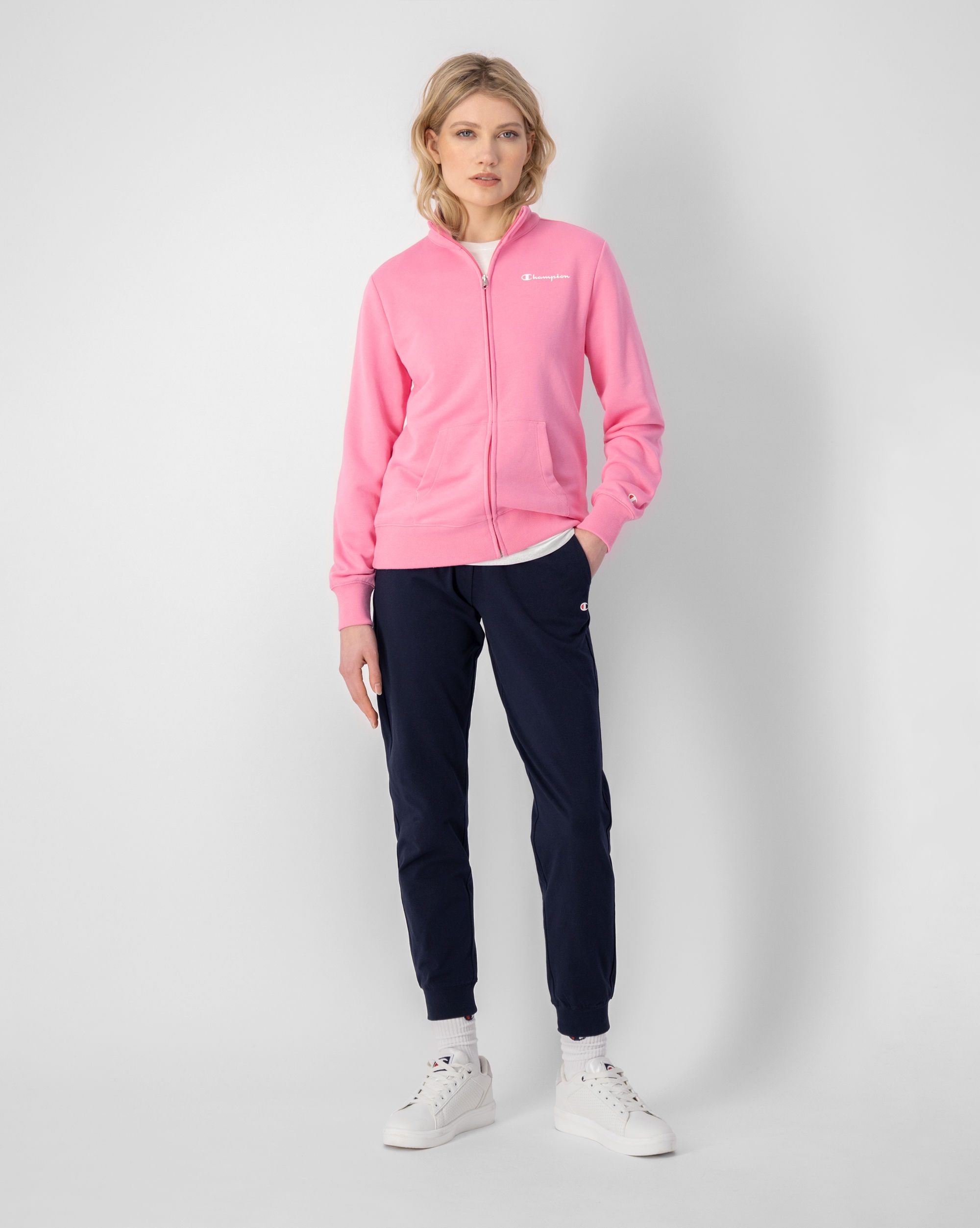 Felpa champion nera best sale e rosa