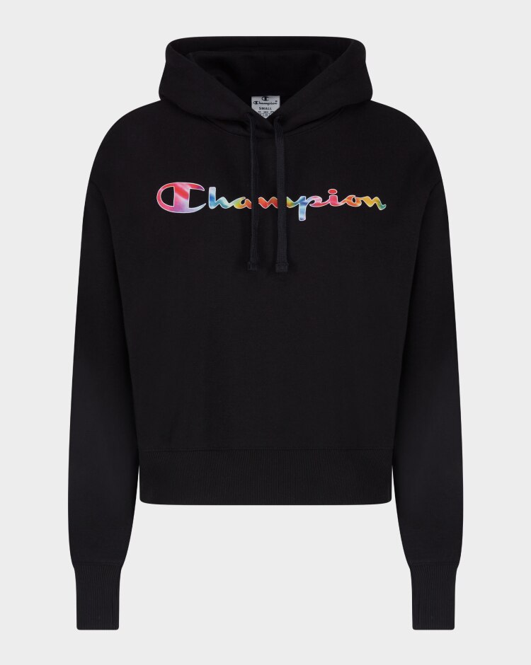 Champion Felpa Con Cappuccio Color Rave Nero Donna