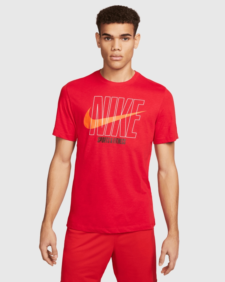 Nike T-Shirt Dri-FIT Con Stampa Rosso Uomo