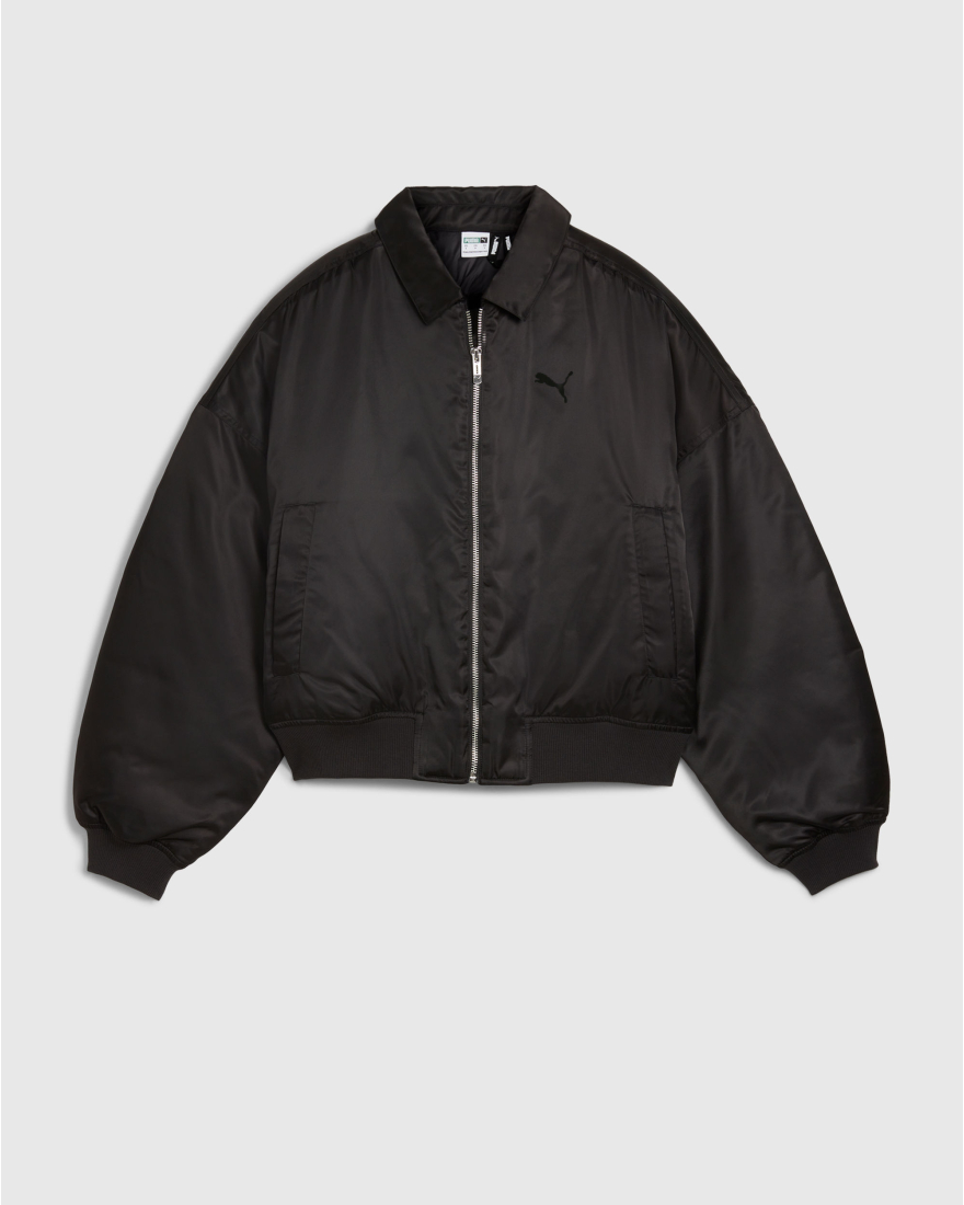 Bomber imbottito in satin Nero Donna Nero Game7Athletics - Main Image
