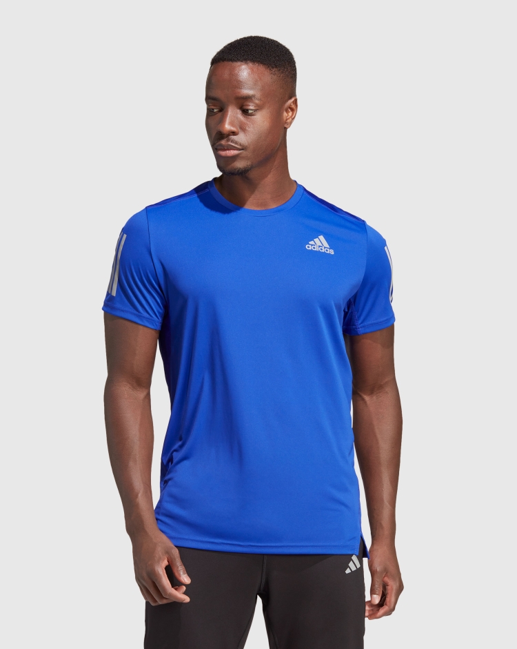 Adidas T-shirt Own the Run Blu Uomo