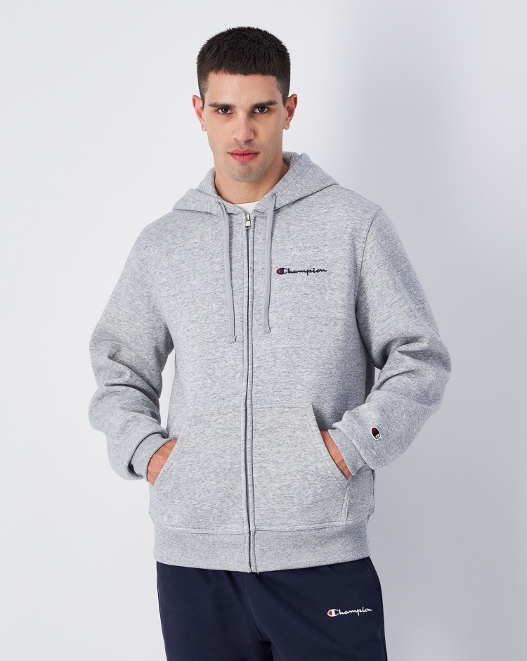 Felpa Con Cappuccio Full Zip Icons Grigio Uomo