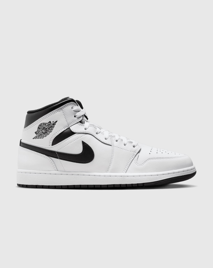 Nike Air Jordan 1 Mid White Black Uomo