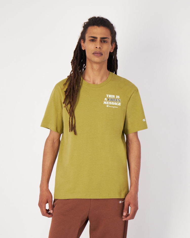 Champion T-Shirt Mezza Manica Girocollo Eco-Future Verde Uomo