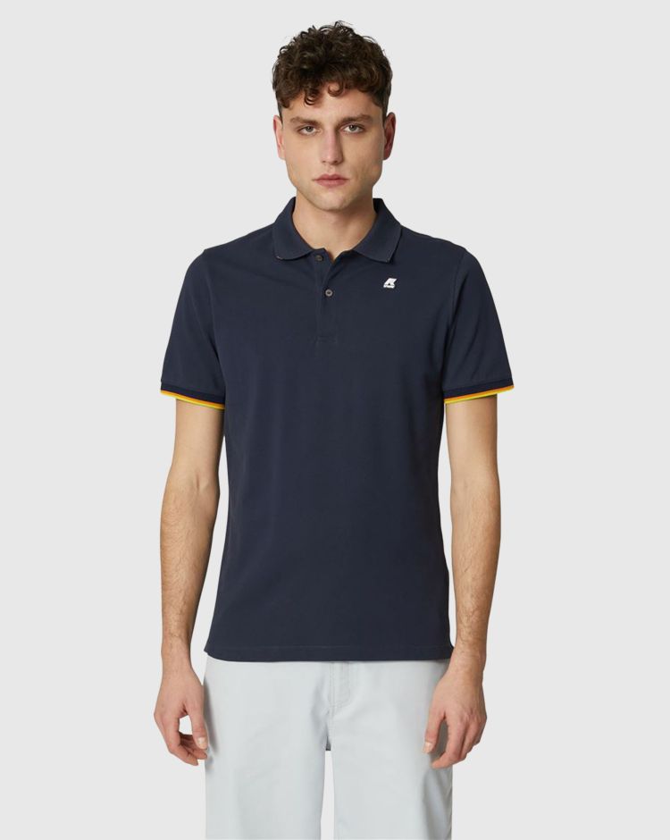 K-way Polo Manica Corta Vincent Blu Uomo