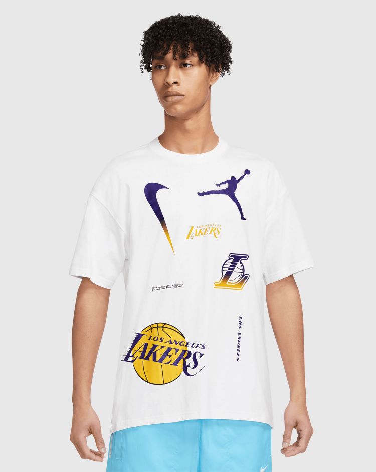 Nike NBA T-Shirt Los Angeles Lakers Statement Max90 Bianco Uomo