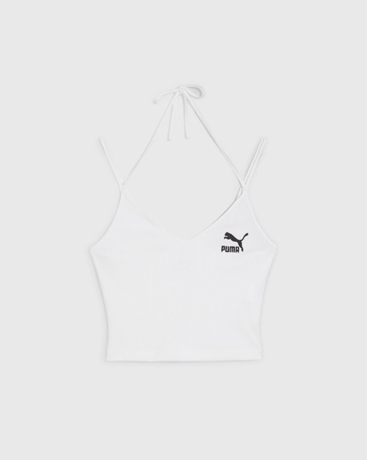 Puma Crop Top a Coste Classics Bianco Donna