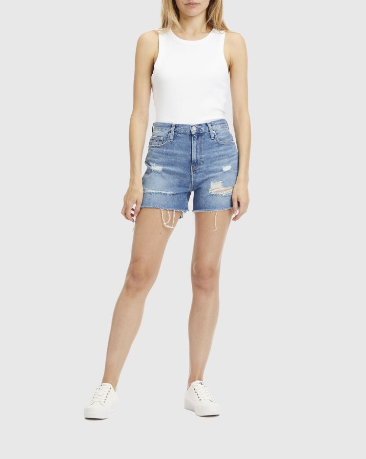 Calvin Klein Mom Short Blu Donna