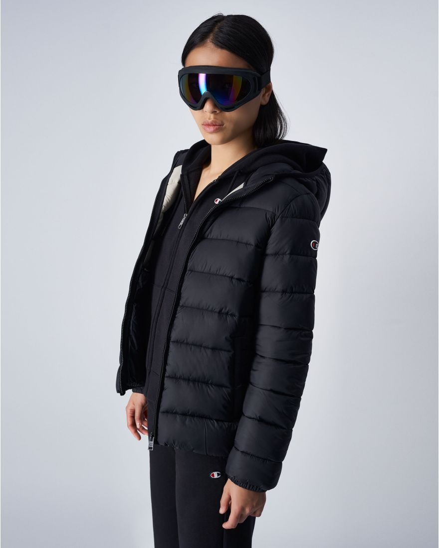 Champion Giacca Outdoor Con Cappuccio Polyfilled Nero Donna Nero