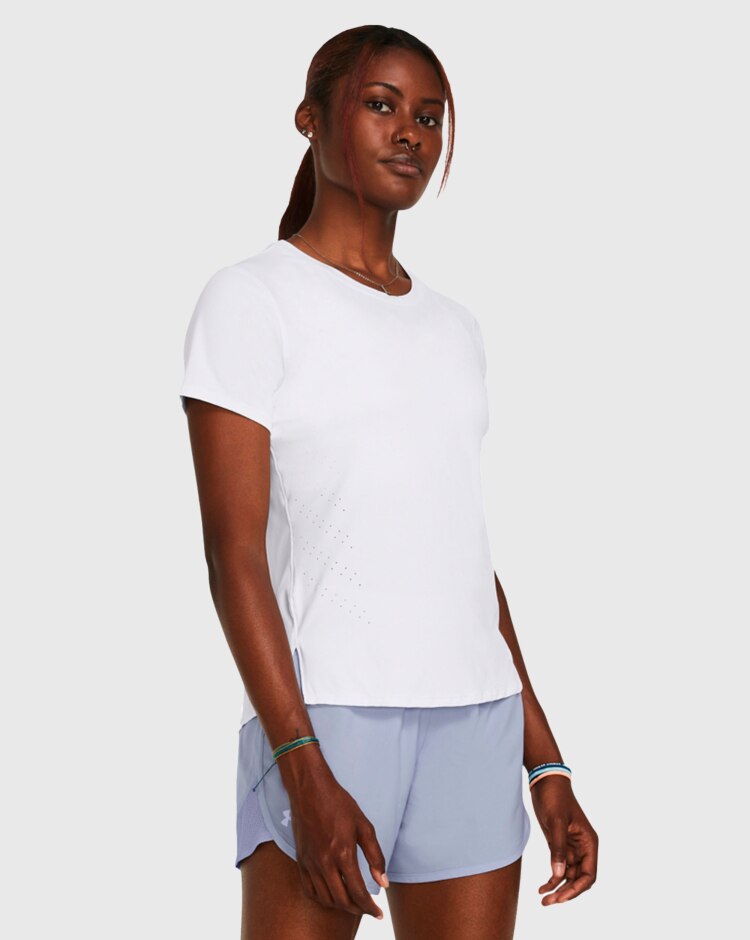 Under Armour T-Shirt Launch Elite Laser Bianco Donna