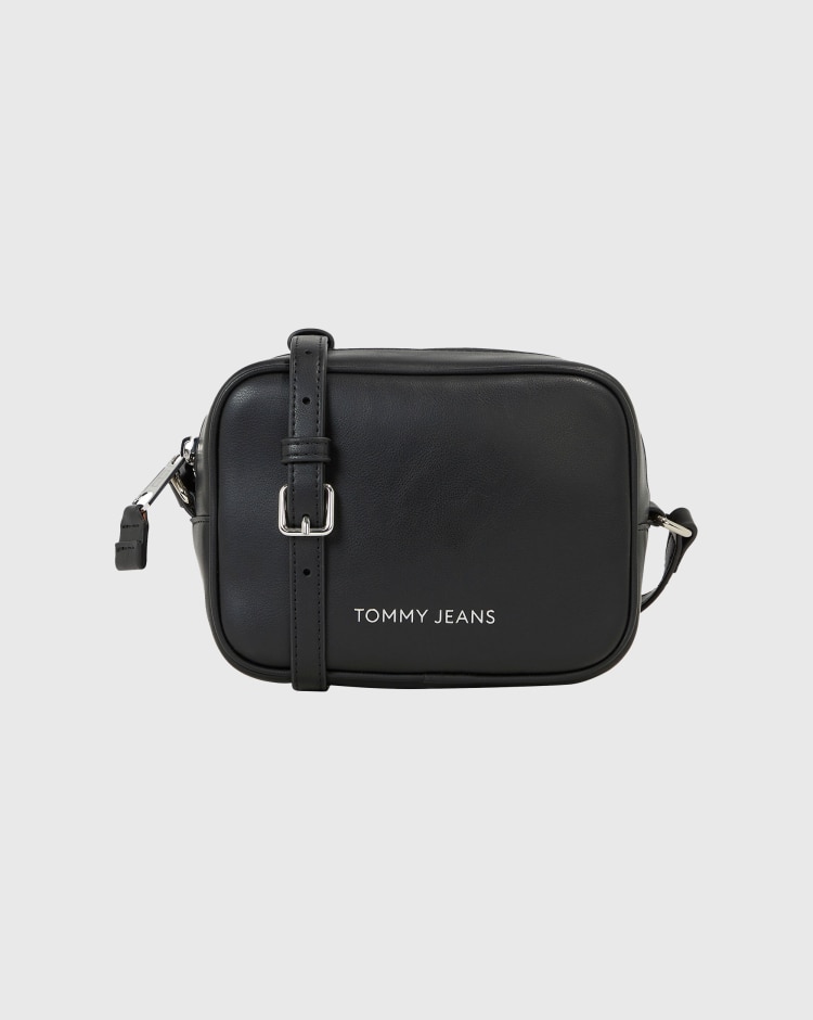 Tommy Hilfiger Borsa Essential con Tracolla e Logo Nero Unisex Adulto