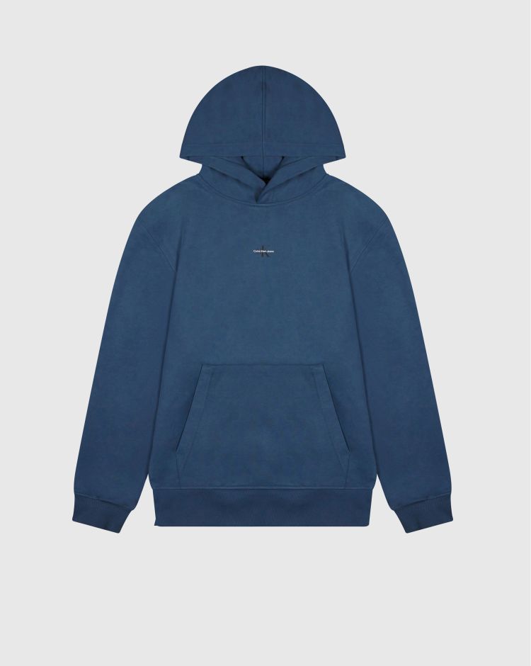 Calvin Klein Felpa Con Cappuccio Micro Monologo Blu Uomo