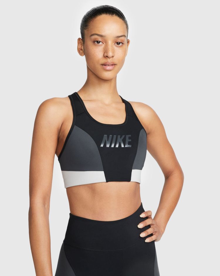 Nike Dri-FIT Swoosh Logo Bra Nero Donna