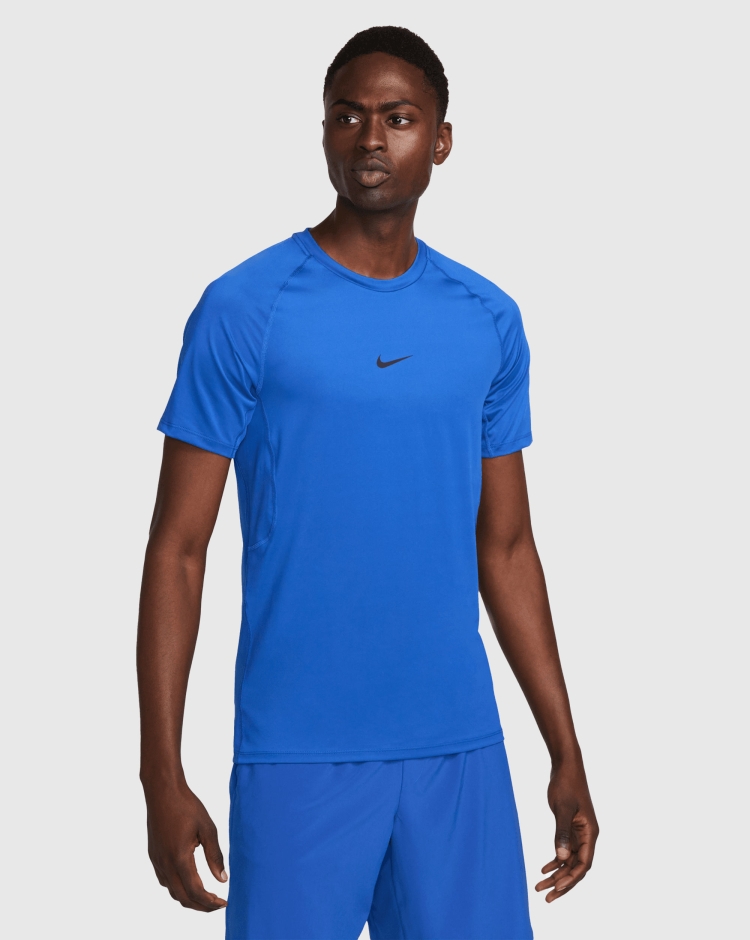 Nike Pro T-Shirt Slim Dri-FIT Con Cuciture Piatte Blu Uomo