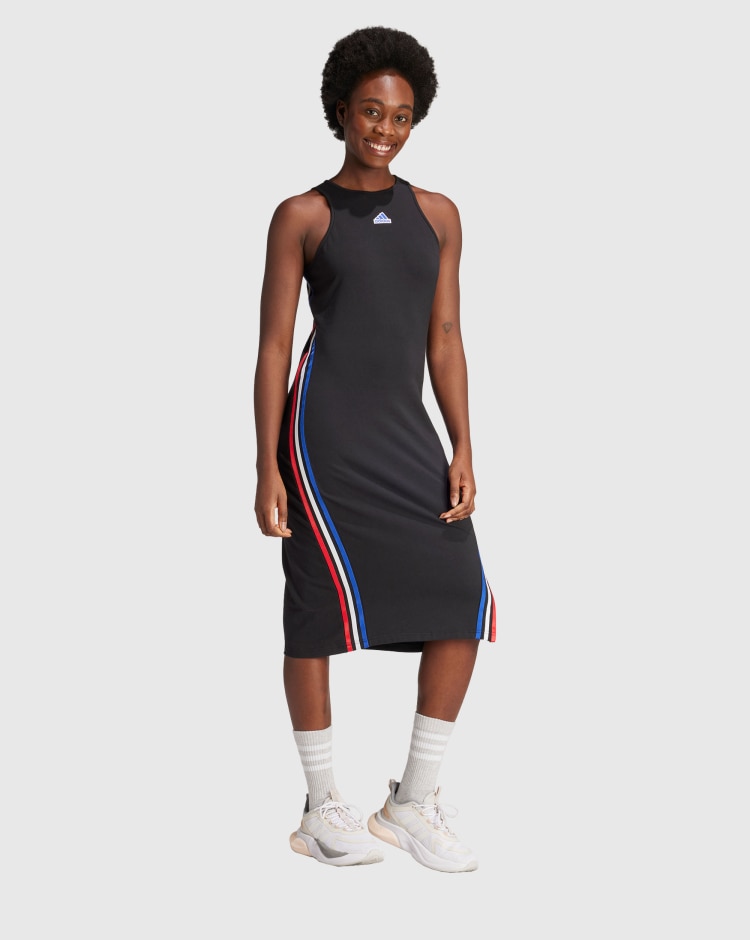 Adidas Abito 3-Stripes Midi Nero Donna