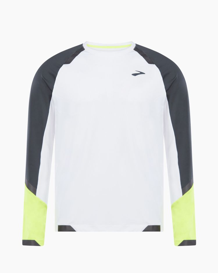Brooks T-Shirt Manica Lunga Run Visible Bianco Uomo