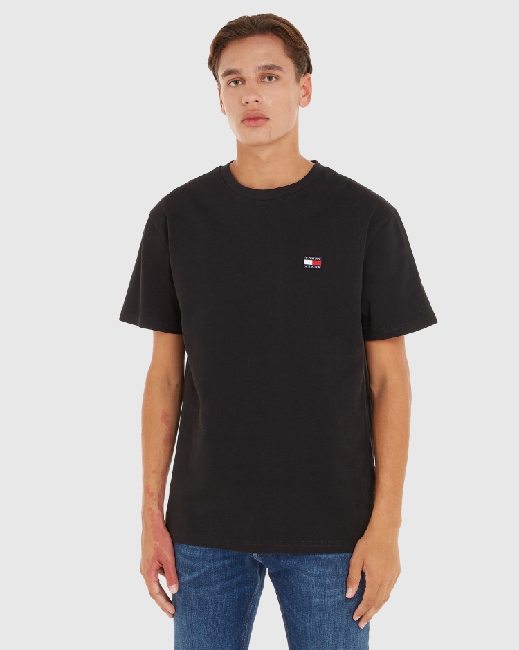 Tommy Hilfiger T-Shirt Classic Fit Con Distintivo Nero Uomo