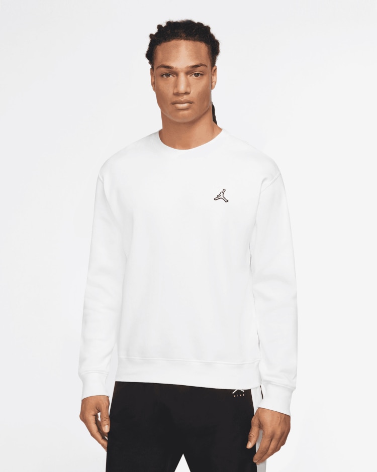 Nike Jordan Felpa Girocollo Essential Fleece Bianco Uomo