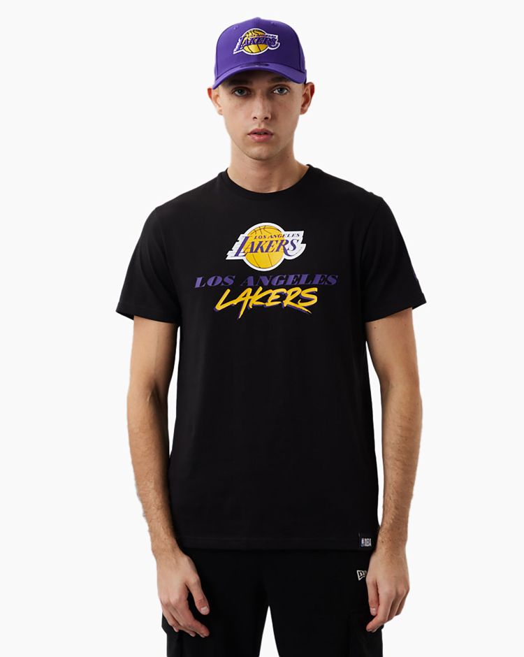 New Era T-Shirt NBA Script Nero Uomo