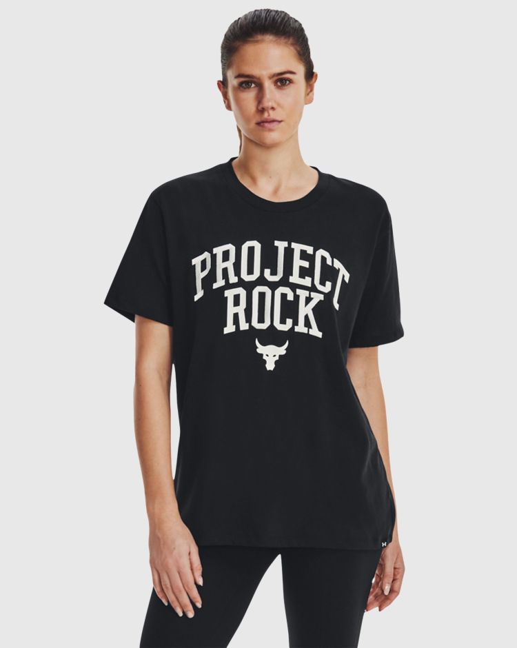 Under Armour T-Shirt Project Rock Campus Nero Donna