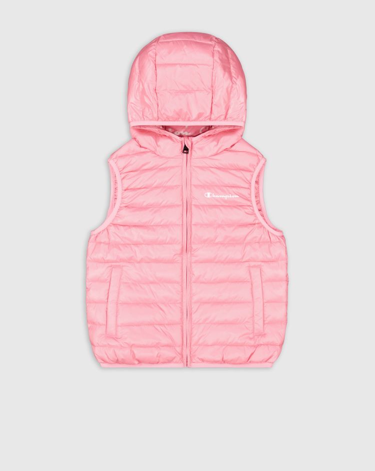Champion Gilet Con Cappuccio Leggero Rosa Junior