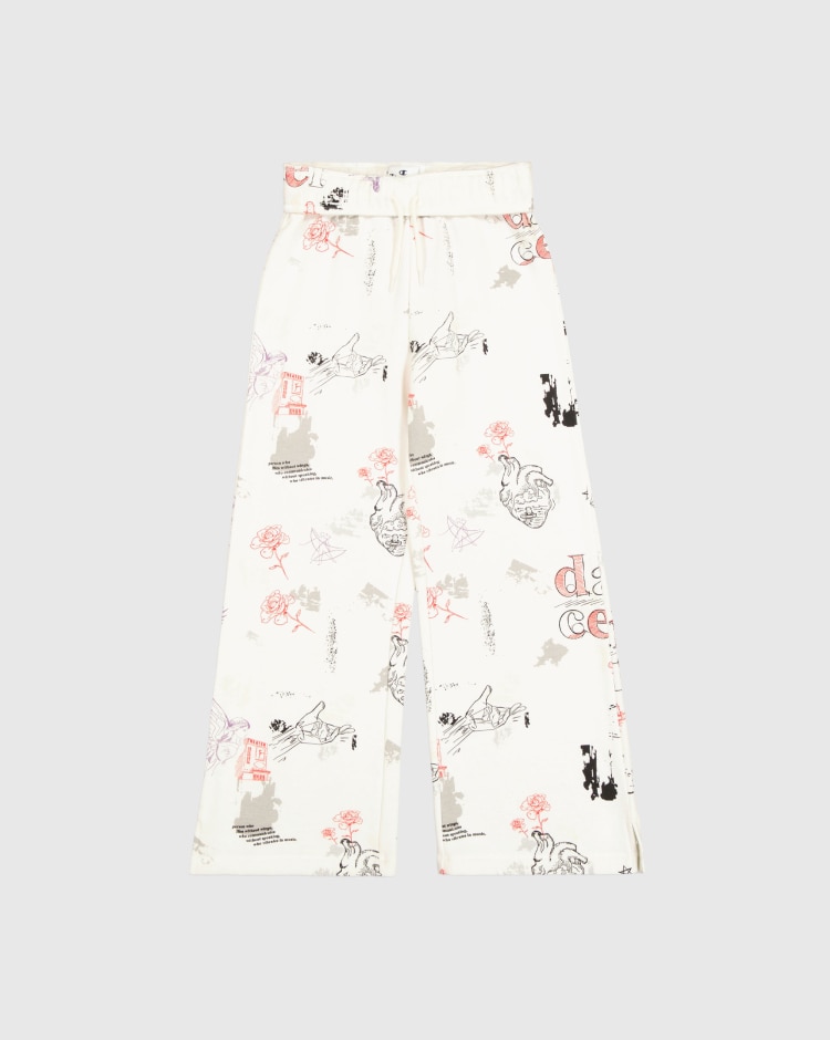 Pantaloni joggers con stampa grafica allover Bianco Bambina
