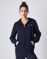 Felpa con cappuccio e cerniera con logo piccolo Blu Donna