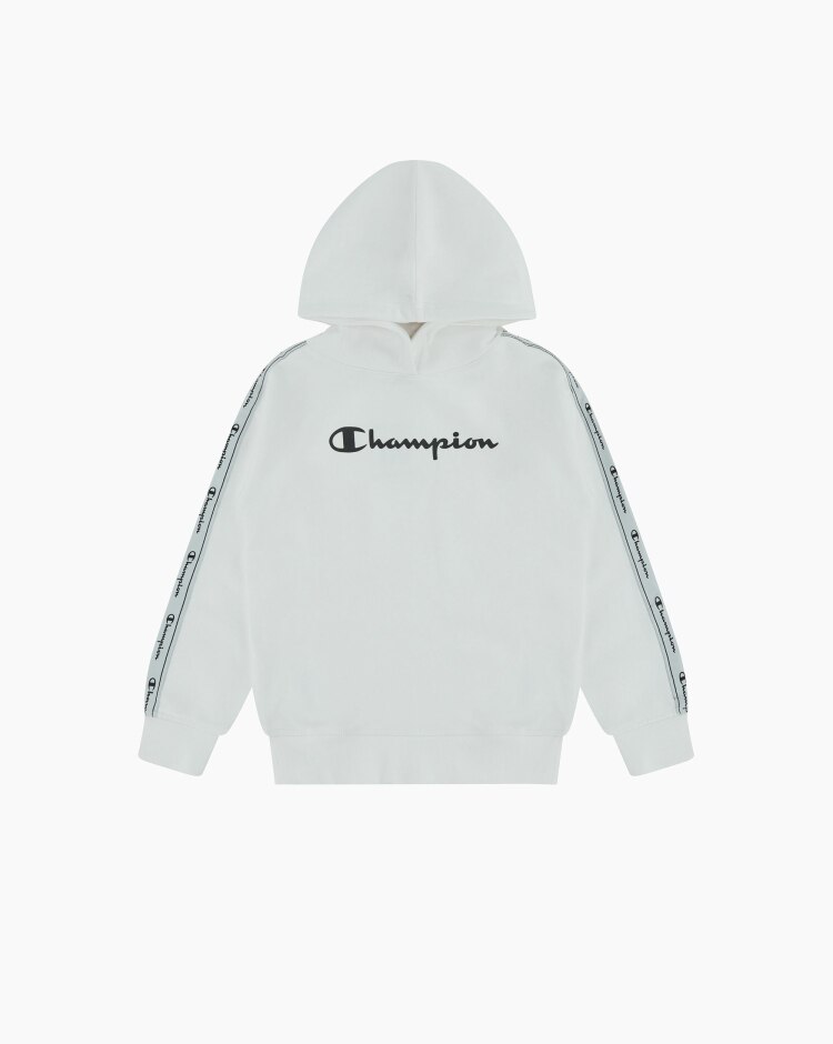 Champion Felpa con cappuccio logo-tape Bianco Bambina