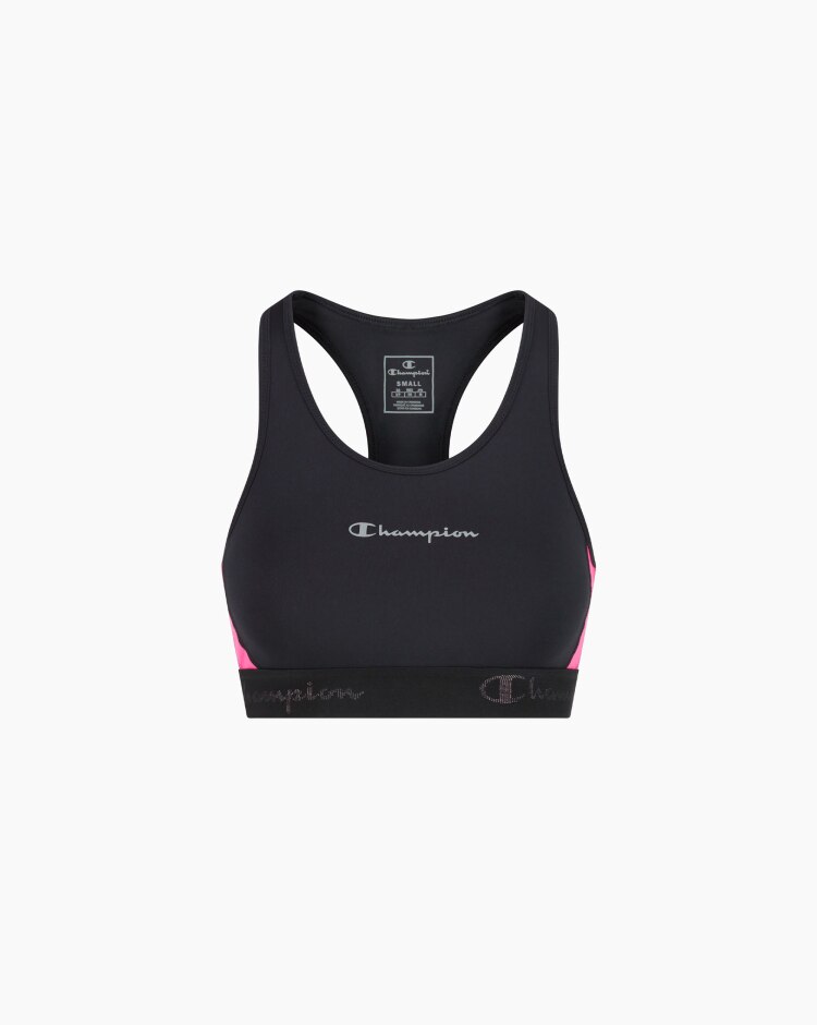 Champion Top bra con inserti color-block Nero Donna