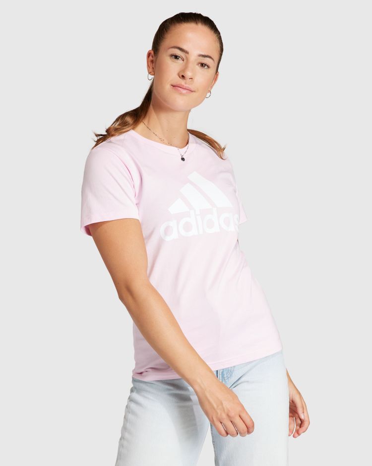 Adidas T-Shirt Loungewear Essentials Logo Rosa Donna