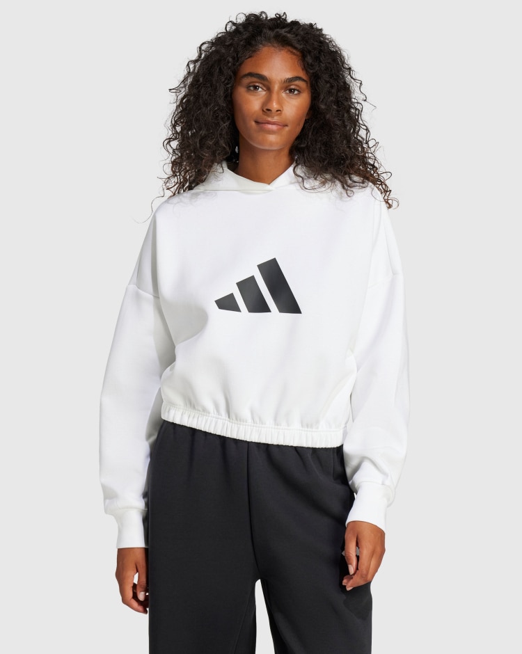 Felpa con cappuccio Future Icons 3 Bar Logo Bianco Donna