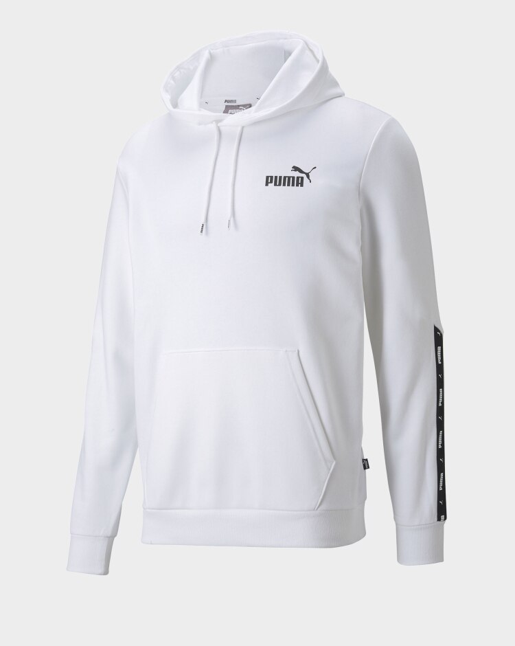 Puma Felpa Essentials Tape con cappuccio Bianco Uomo