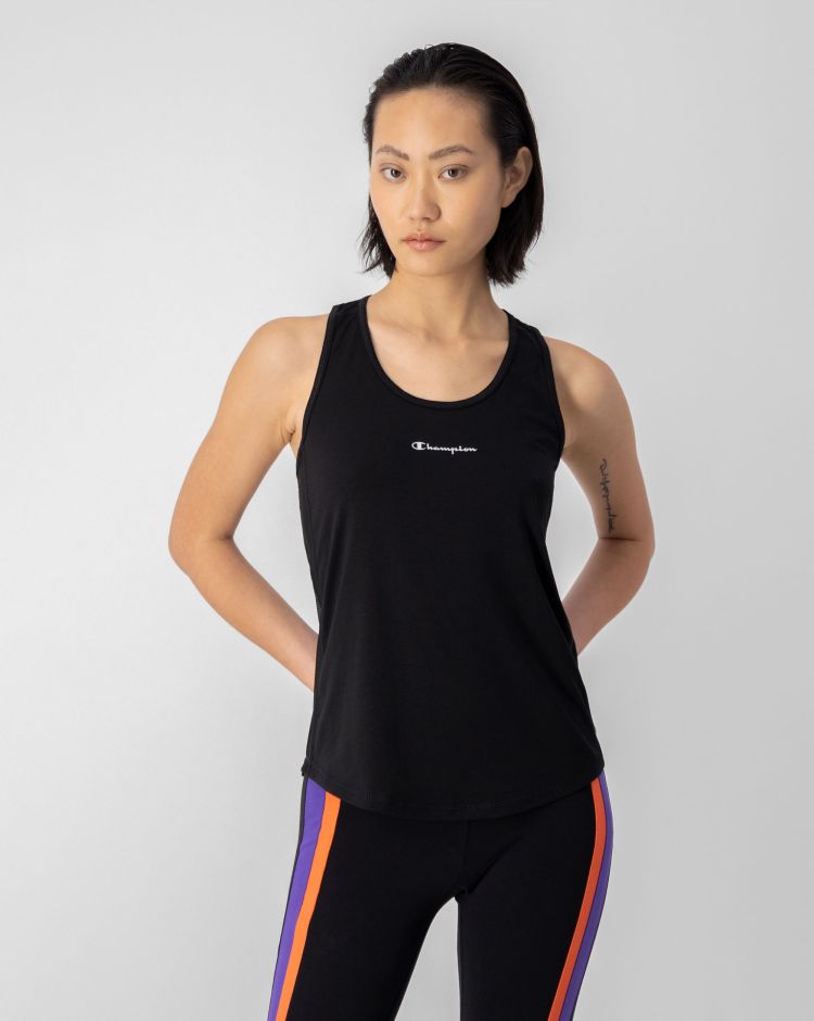 Champion Canotta Tech Ad Asciugatura Rapida Nero Donna