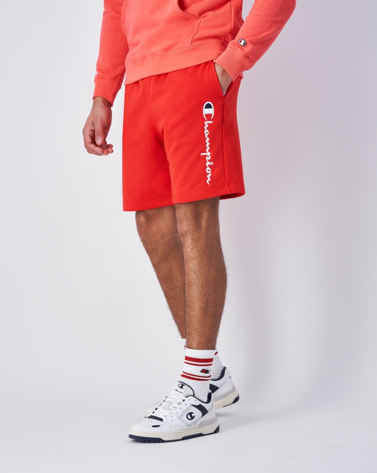 Champion Short Icons Con Logo sulla Gamba Rosso Uomo