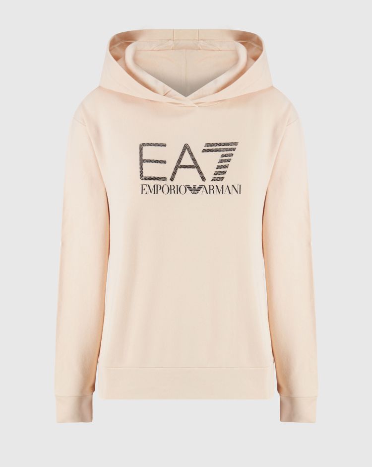 Emporio Armani EA7 Felpa Strass Rosa Donna