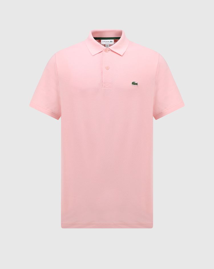 Lacoste Polo da uomo regular fit in cotone organico stretch Rosa Uomo