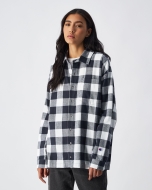 Camicia di Flanella a Quadretti Bianco Donna