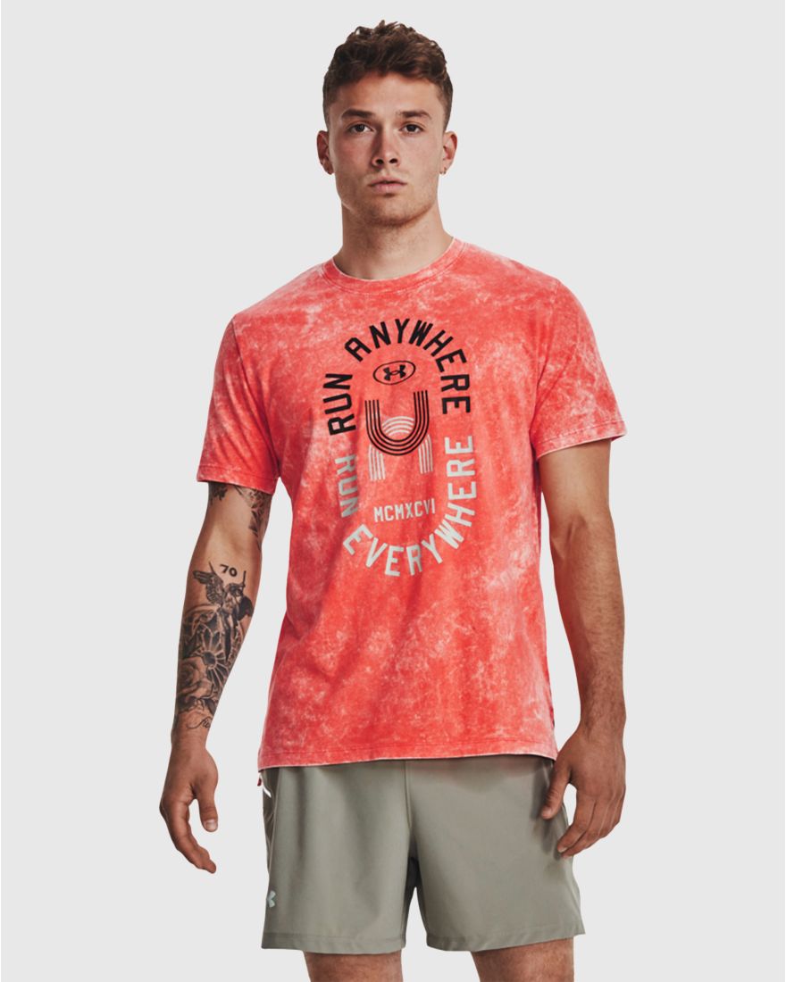 Under Armour T Shirt Run Everywhere Rosso Uomo Rosso Game7Athletics