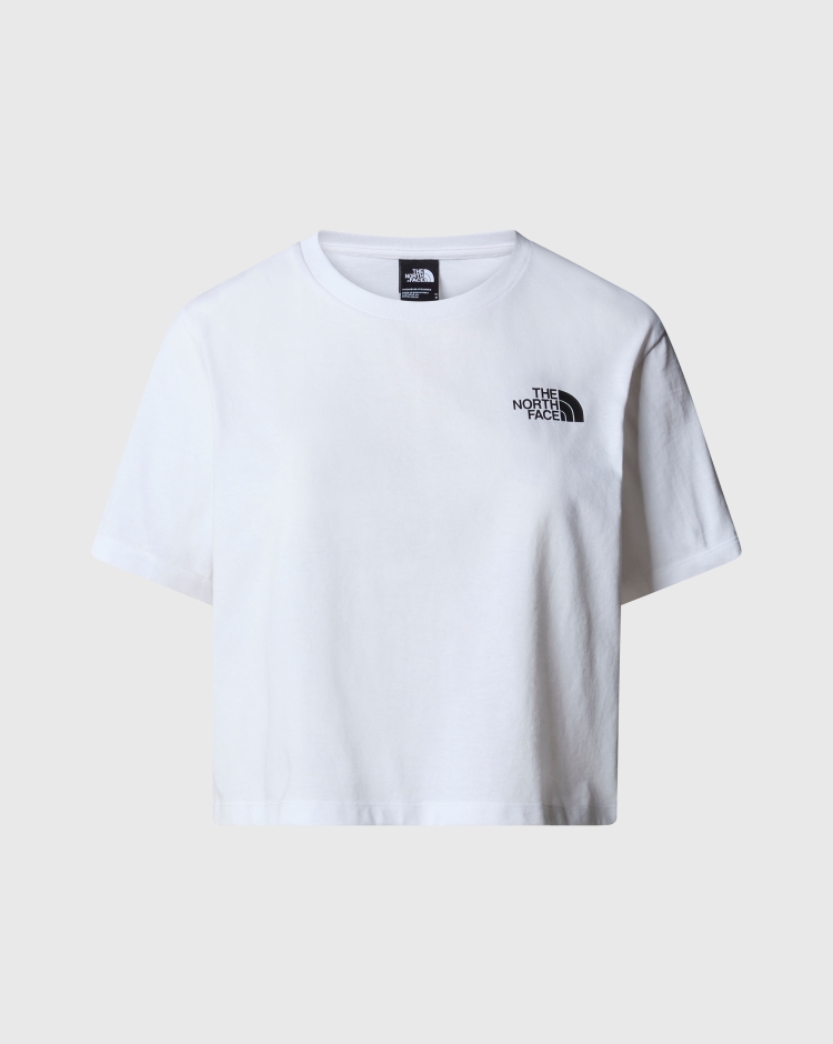 The North Face T-Shirt Slim Fit Simple Dome Crop Bianco Donna