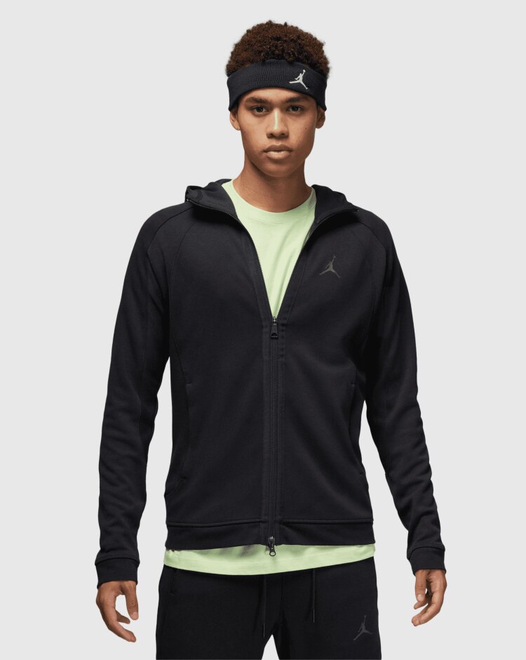 Nike Jordan Felpa Full-Zip Air In Fleece Con Cappuccio Nero Uomo