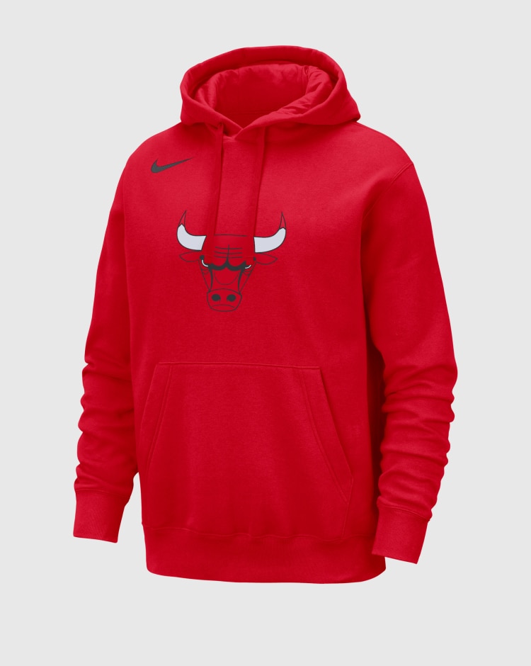 Nike NBA Felpa Con Cappuccio Club Chicago Bulls Rosso Uomo