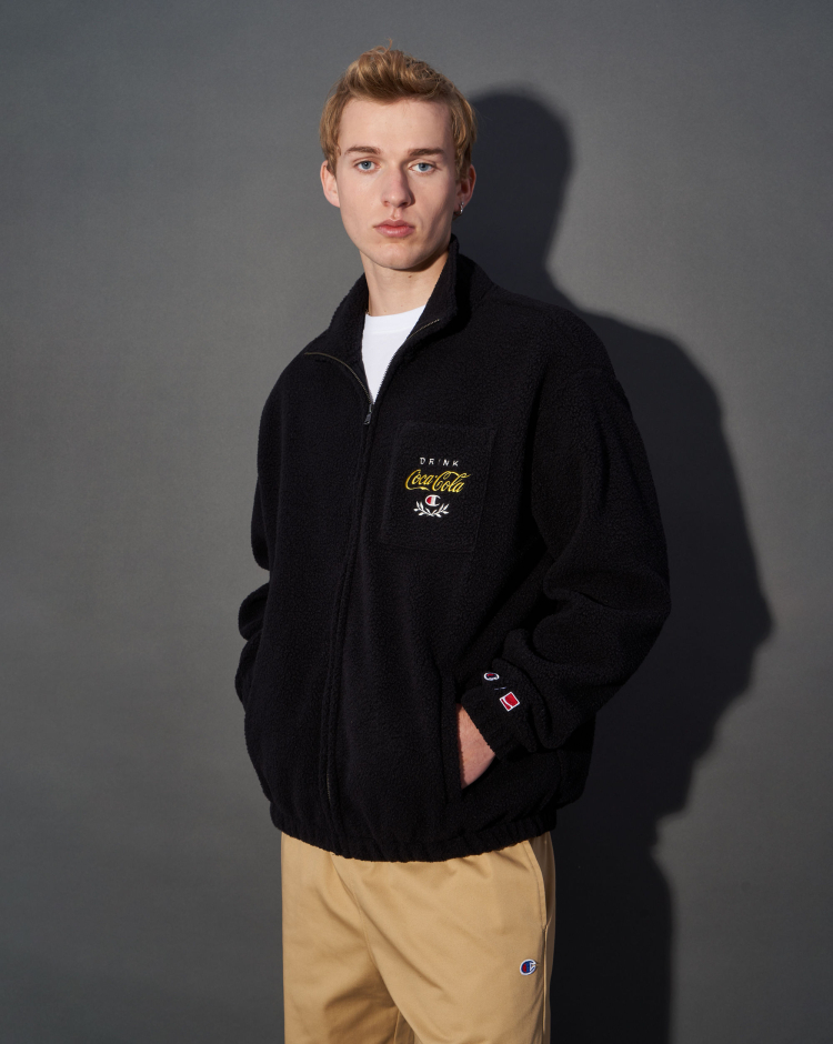 Champion x Coca-Cola® Felpa Con Zip in Pile Nero Uomo