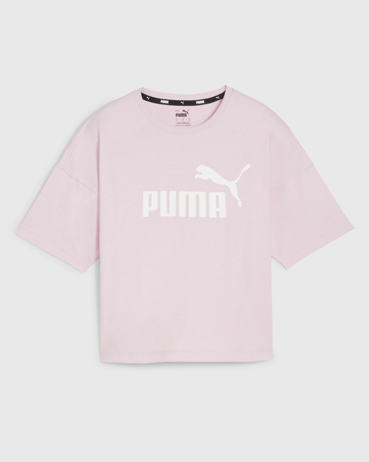 Puma T-Shirt Corta Con Logo Essentials Rosa Donna