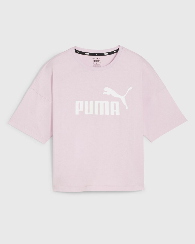 Puma T-Shirt Corta Con Logo Essentials Rosa Donna