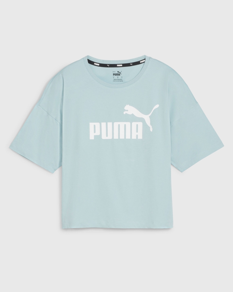 Puma T-Shirt Corta Con Logo Essentials Blu Donna