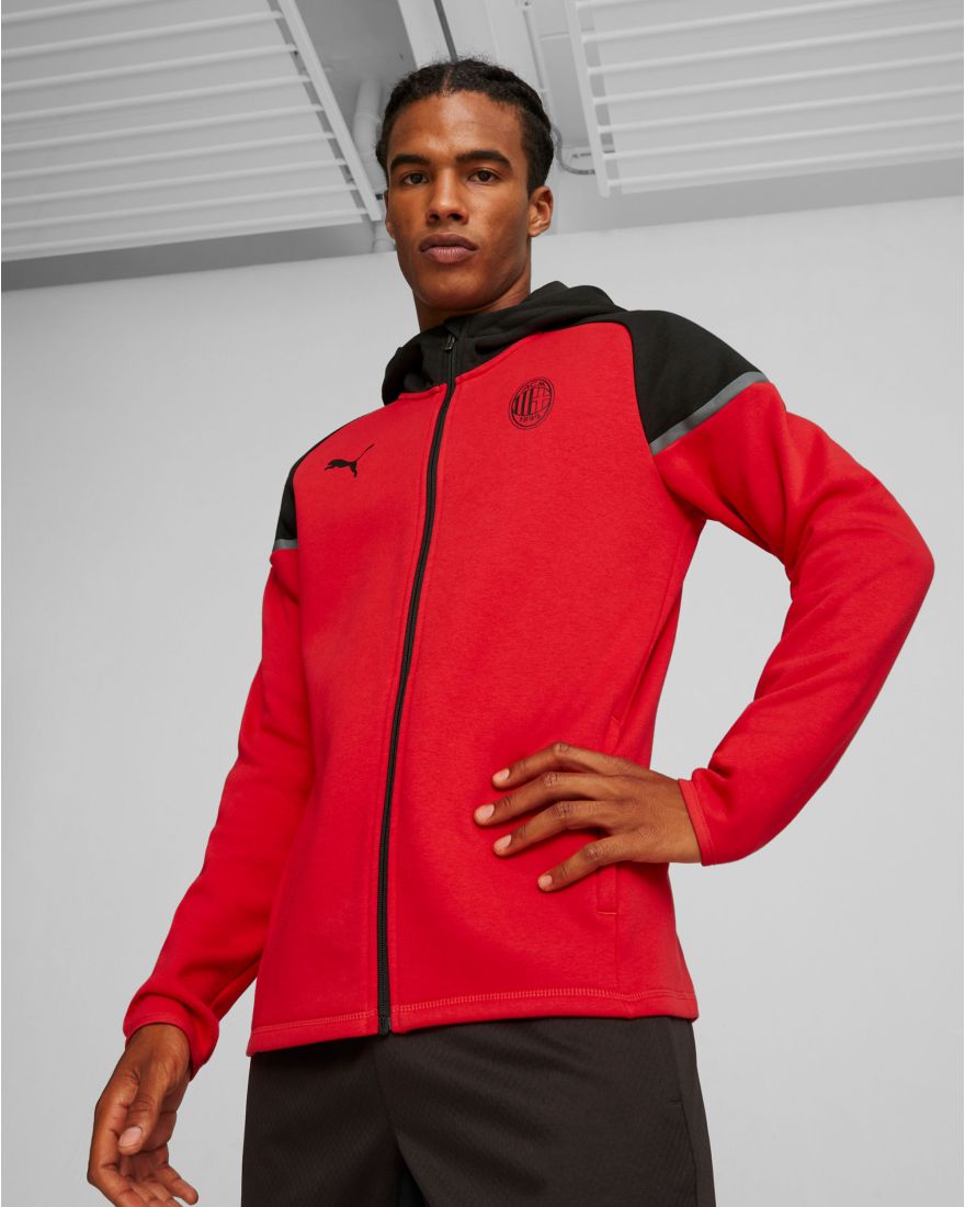 Puma Felpa Con Cappuccio AC Milan Casuals Rosso Uomo Rosso