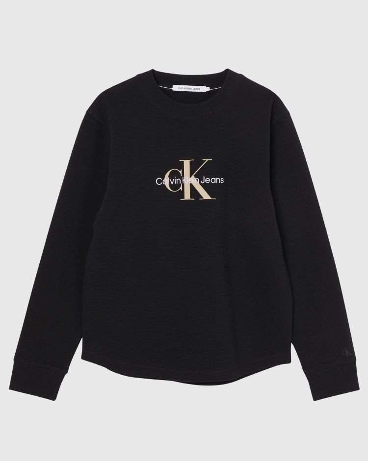 Calvin Klein T-shirt manica lunga Archival Monologo Nero Uomo