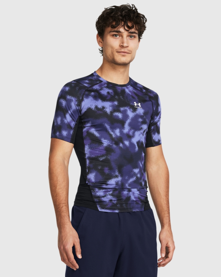 Under Armour T-Shirt HeatGear Printed Blu Uomo