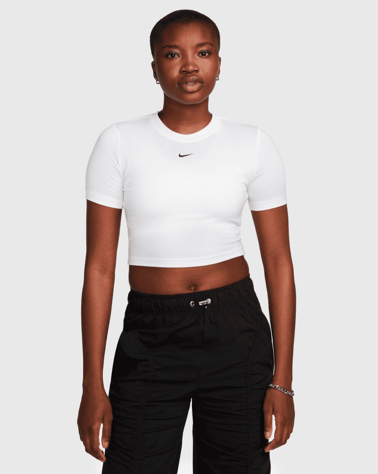 Nike T-Shirt Essential Slim Crop Bianco Donna
